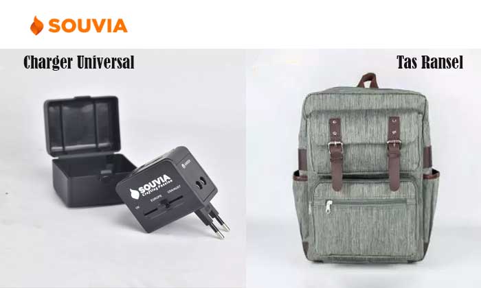 charger universal dan tas ransel souvia